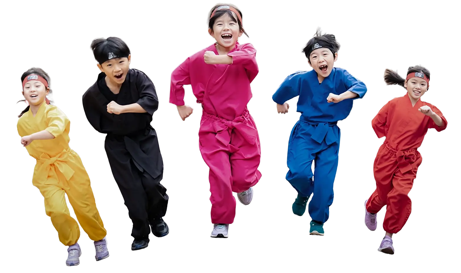 닌자 의상을 입은 아이들의 사진